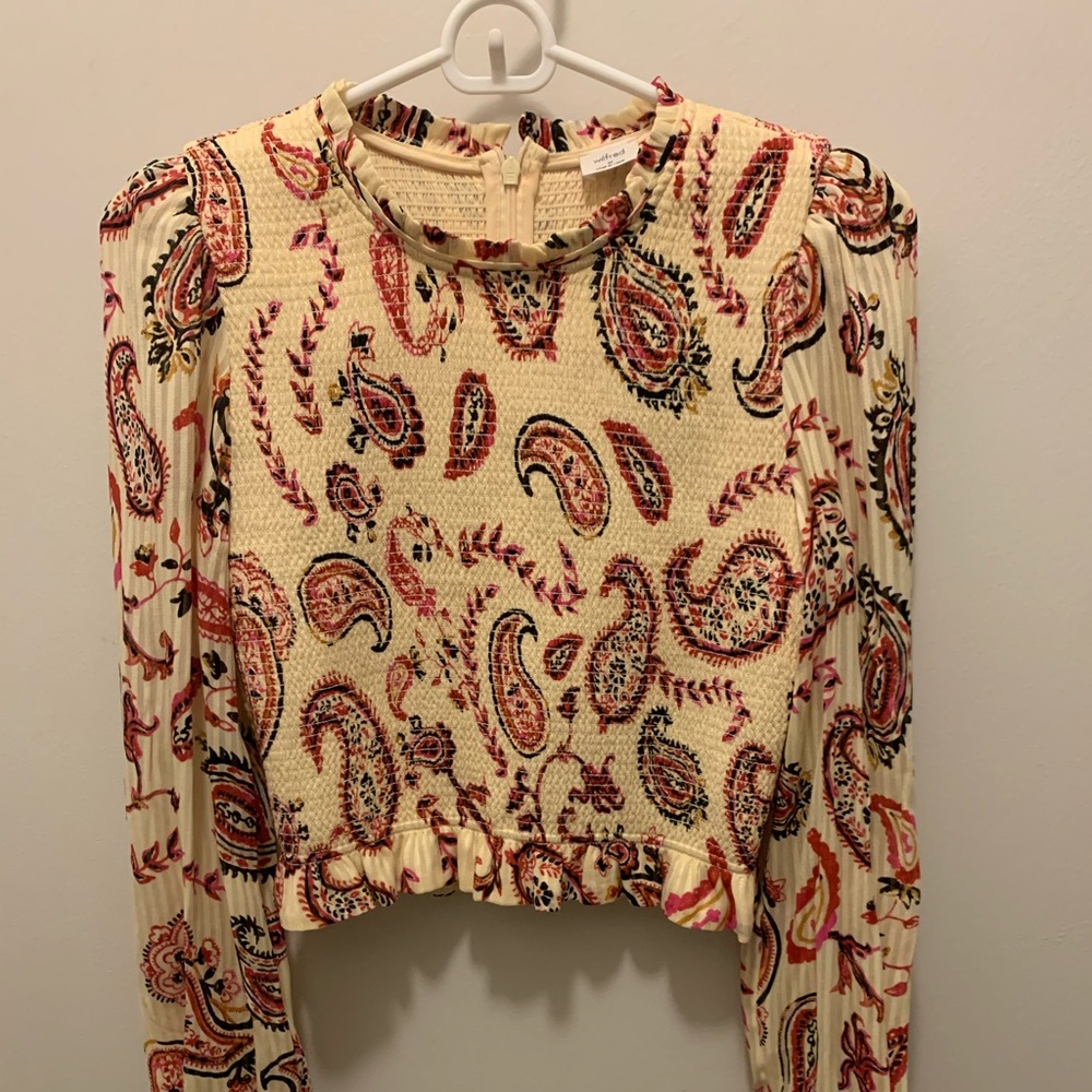 ARITZIA WILFRED Lilith Blouse - Yellow Paisley